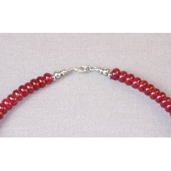 Necklace with Ammonite and red quartz