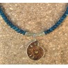 Ammonite sur jade bleu